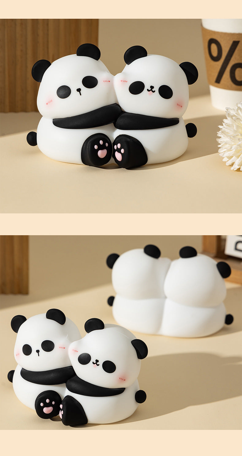 #HA1041 Panda hug bedlight led night light lamp USB chargable cute  gift girl