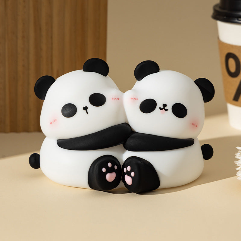 #HA1041 Panda hug bedlight led night light lamp USB chargable cute  gift girl