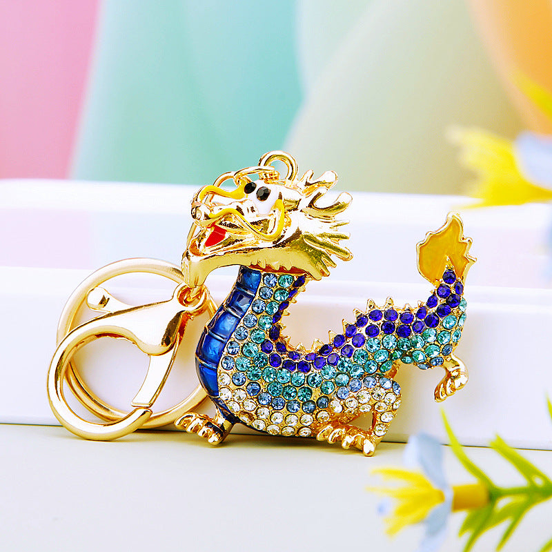 #HA1020 Dancing dragon chinese zodiac keychain keyring car key hangbag accessories