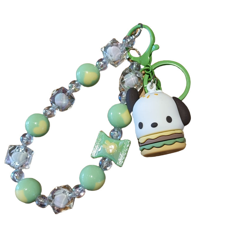 Sanrio Wrist landyard wrist bracelet bead Bag Pendant  Anime Kawaii Hello Kitty Cinnamoroll Cute My Melody  Decoration Gifts