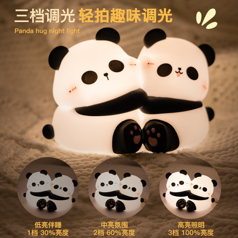 #HA1041 Panda hug bedlight led night light lamp USB chargable cute  gift girl