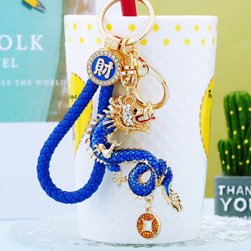 #HA1020 Dancing dragon chinese zodiac keychain keyring car key hangbag accessories