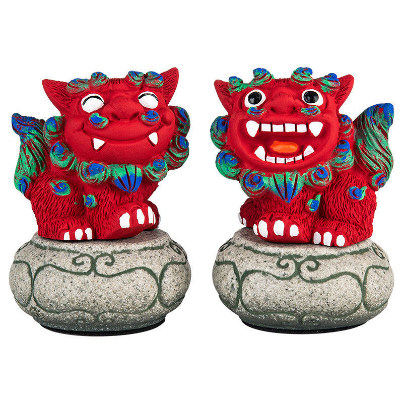 #HD1034 1 pair (2pcs)of Lucky Dancing lion figurine  fengshui home decoration gift expel evil