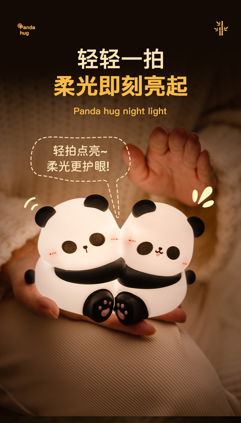 #HA1041 Panda hug bedlight led night light lamp USB chargable cute  gift girl