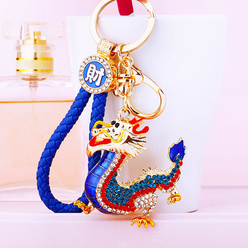 #HA1020 Dancing dragon chinese zodiac keychain keyring car key hangbag accessories
