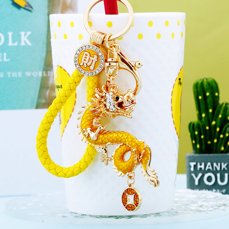 #HA1020 Dancing dragon chinese zodiac keychain keyring car key hangbag accessories