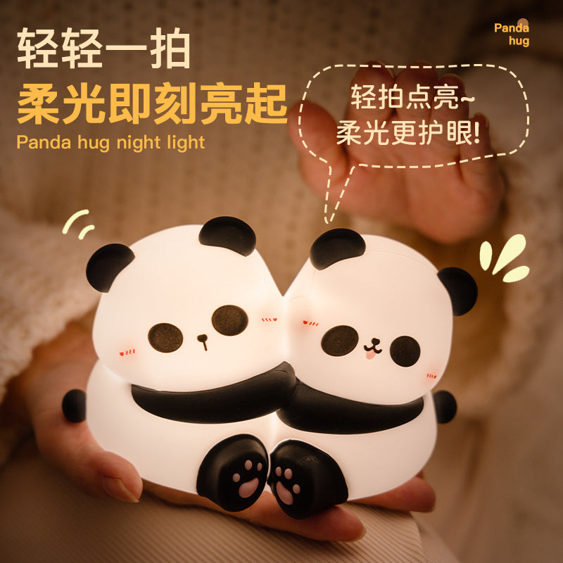 #HA1041 Panda hug bedlight led night light lamp USB chargable cute  gift girl