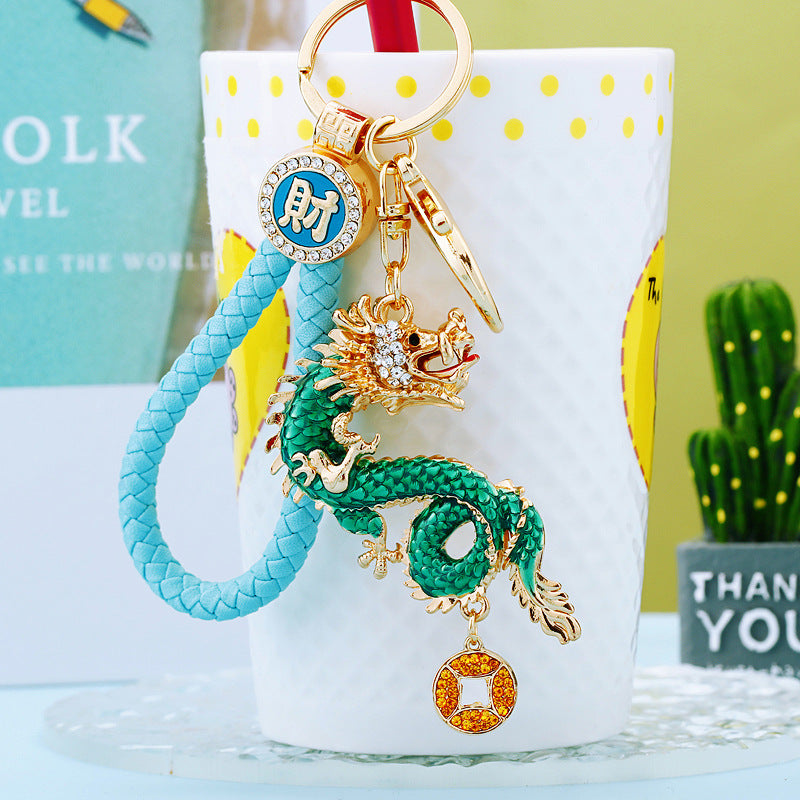 #HA1020 Dancing dragon chinese zodiac keychain keyring car key hangbag accessories