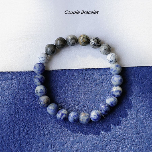 #JB1011 4 pcs lot sodalite natrual stone set 8mm blue bracelet gift for lover for couple