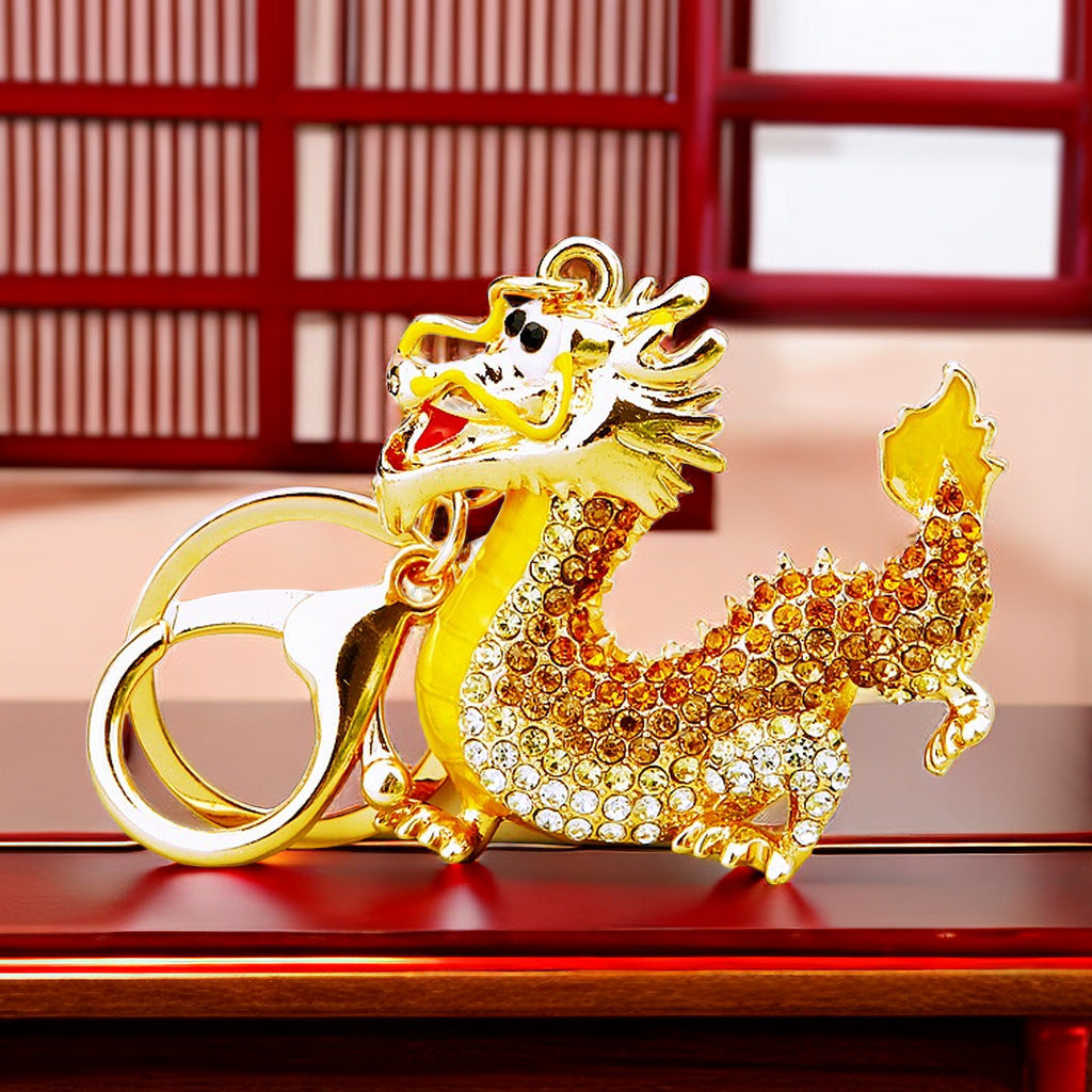 #HA1020 Dancing dragon chinese zodiac keychain keyring car key hangbag accessories