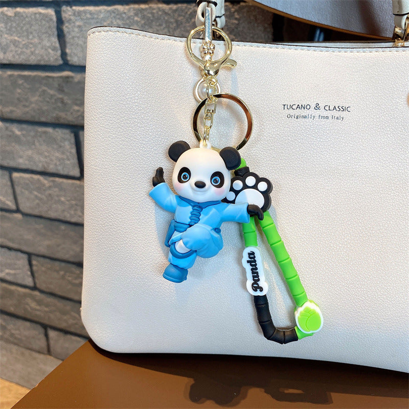 #HA1024 4 pcs lot Cute panda keychain,bag chain fruit panda kungfu panda car key accessory