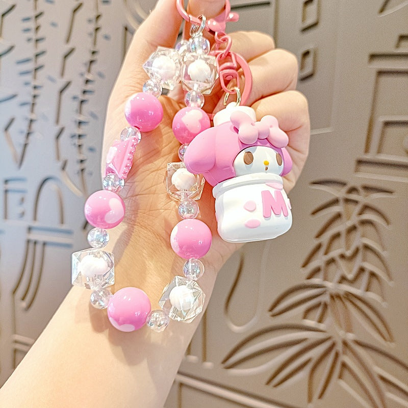 Sanrio Wrist landyard wrist bracelet bead Bag Pendant  Anime Kawaii Hello Kitty Cinnamoroll Cute My Melody  Decoration Gifts