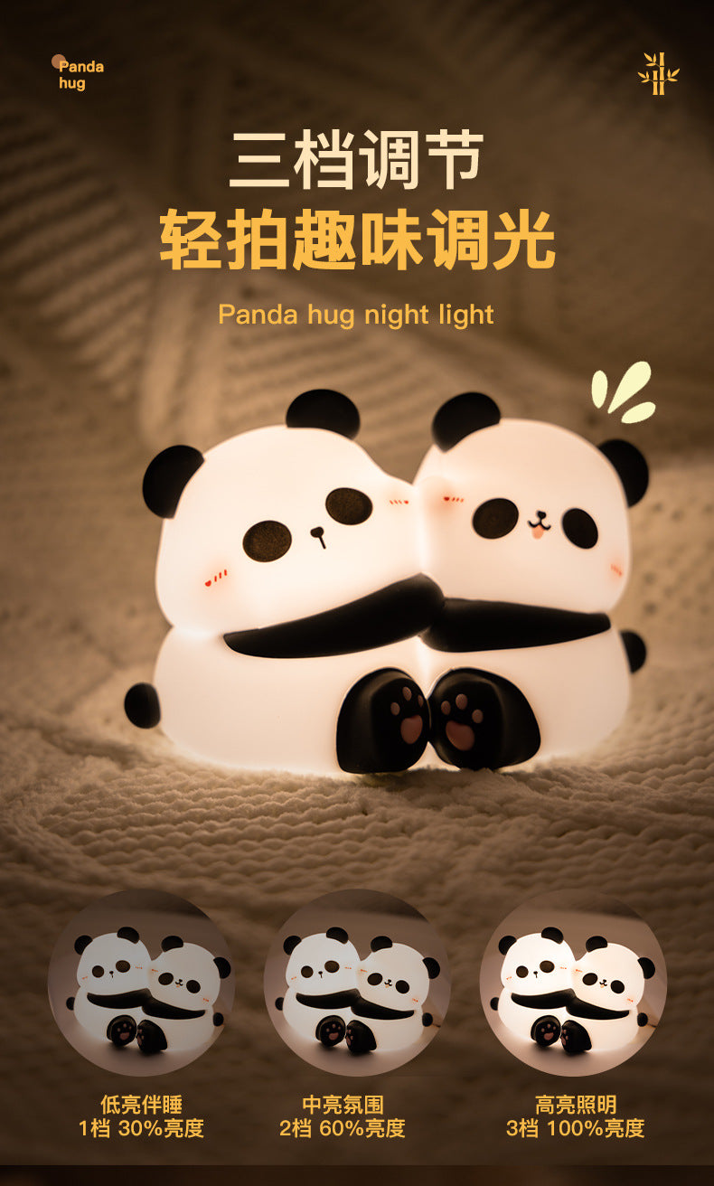 #HA1041 Panda hug bedlight led night light lamp USB chargable cute  gift girl