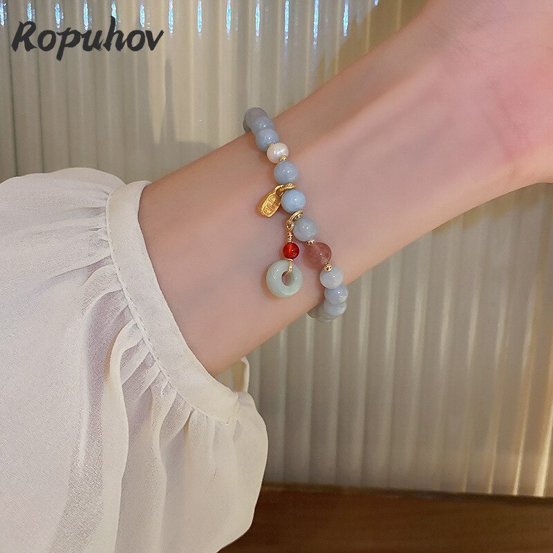 #JB1007 3 pcs lot lucky cat jade stone Bracelet Chinese Style Lovely Elastic girl gift