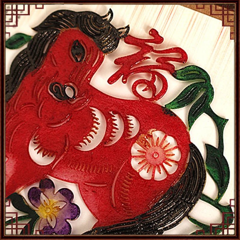 #HE1004 Chinese Shadow Paper-cut Crafts Zodiac Paper Painting Shadow Play Gifts Souvenir Ornaments Chinese crafts Home Decor