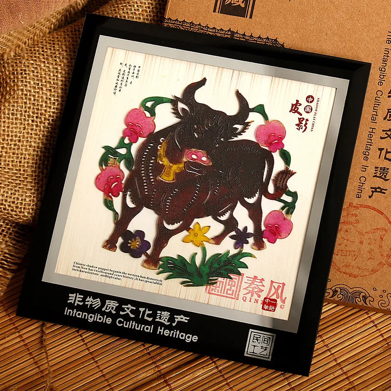 #HE1004 Chinese Shadow Paper-cut Crafts Zodiac Paper Painting Shadow Play Gifts Souvenir Ornaments Chinese crafts Home Decor