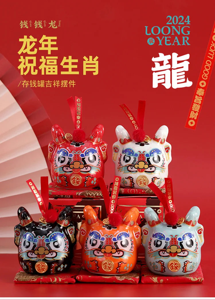 #HD1036 Dragon money bank lucky dragon creative ceramic zodiac dragon decoration