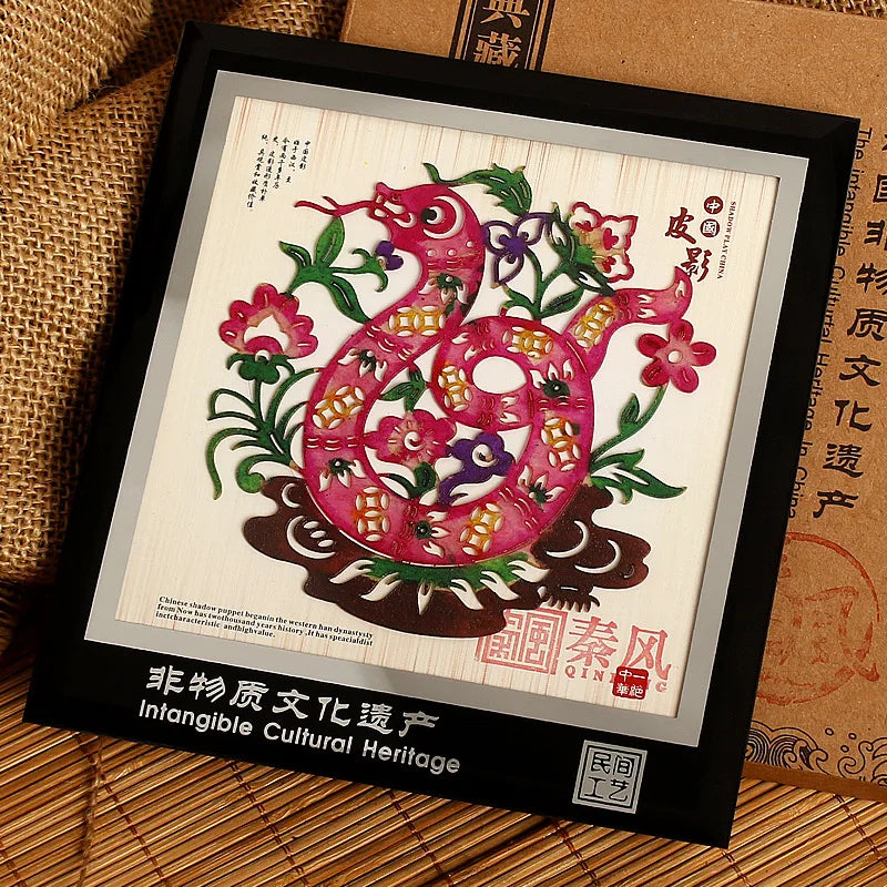 #HE1004 Chinese Shadow Paper-cut Crafts Zodiac Paper Painting Shadow Play Gifts Souvenir Ornaments Chinese crafts Home Decor