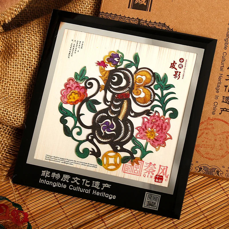 #HE1004 Chinese Shadow Paper-cut Crafts Zodiac Paper Painting Shadow Play Gifts Souvenir Ornaments Chinese crafts Home Decor