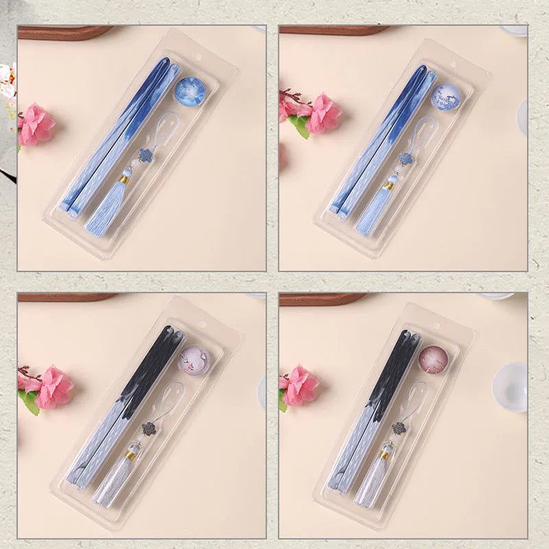3 pc Lot Round Folding Fan Printed Paper with Magnetic Suction Ancient Chinese Craft Hanfu Clothing Accessories