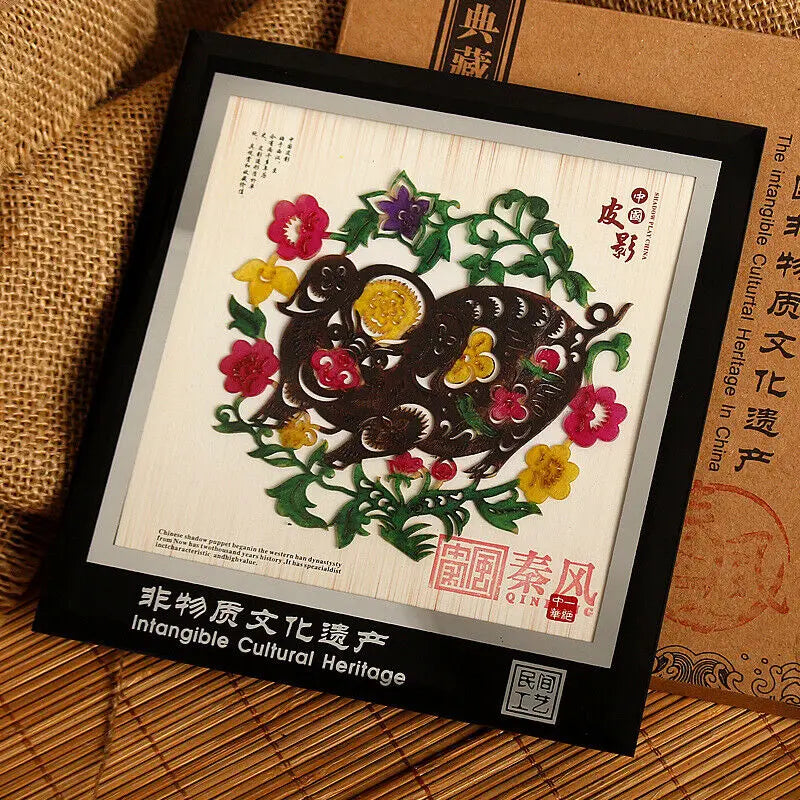 #HE1004 Chinese Shadow Paper-cut Crafts Zodiac Paper Painting Shadow Play Gifts Souvenir Ornaments Chinese crafts Home Decor