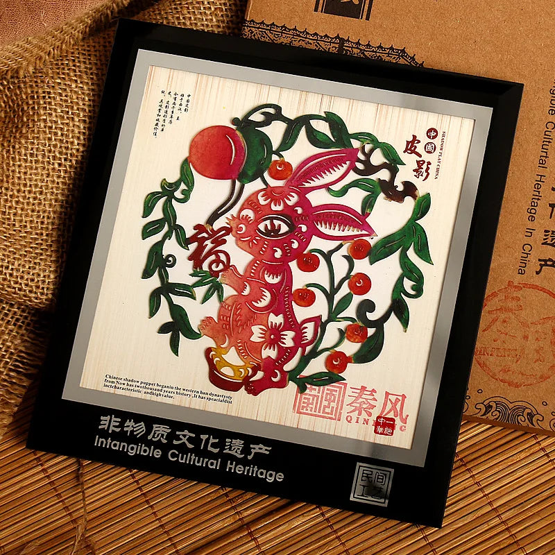 #HE1004 Chinese Shadow Paper-cut Crafts Zodiac Paper Painting Shadow Play Gifts Souvenir Ornaments Chinese crafts Home Decor