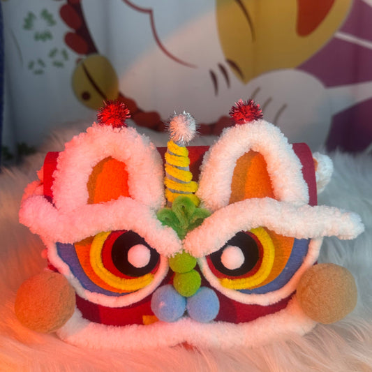 #BG1003 DIY kit set  Dancing Lion hangbag Handmade chinese intangible culture heritage gift for firl for kids