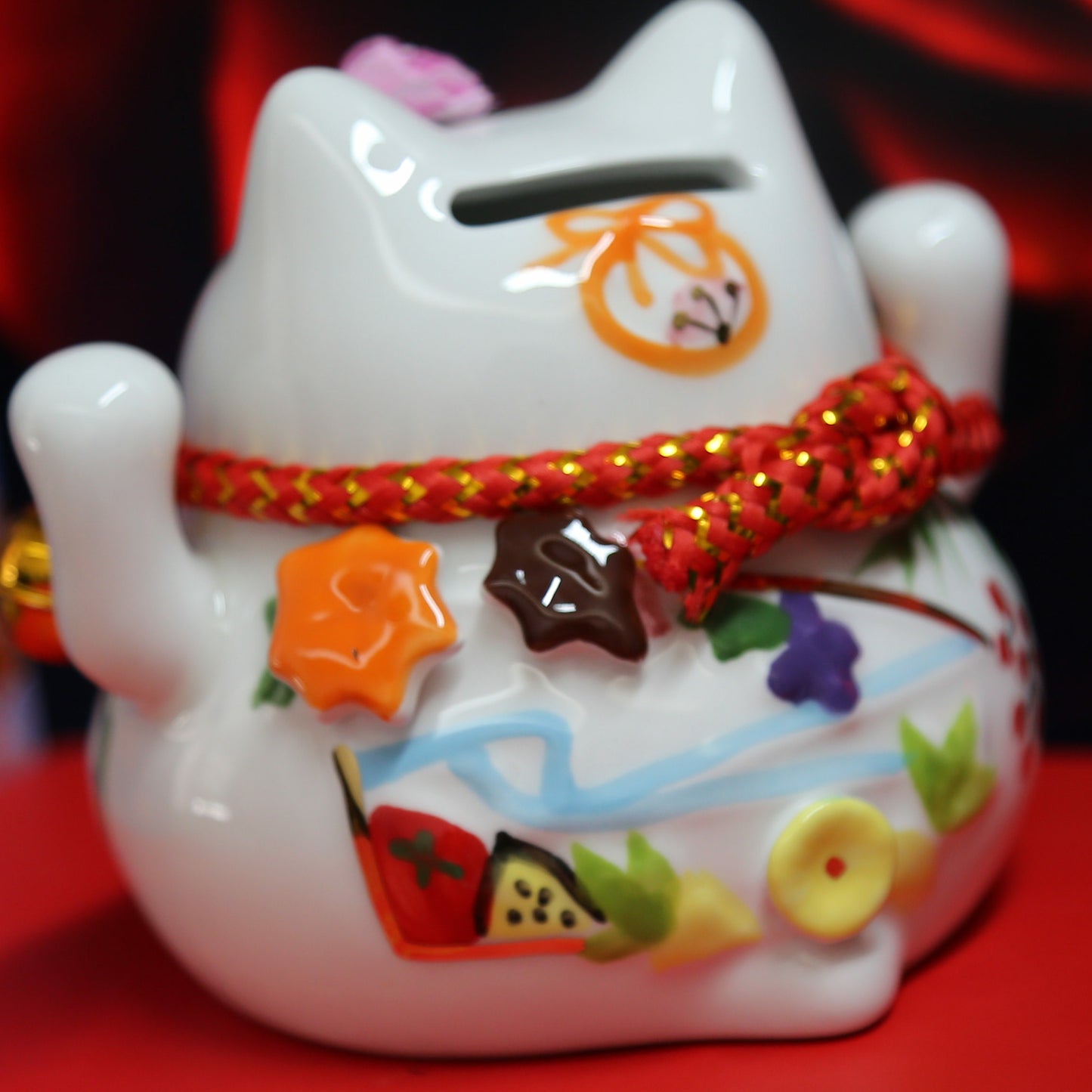 #HD1002-9 Cherry blossom fortune cat money bank home deco ceramic maneki neko