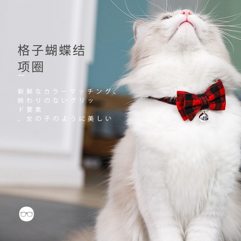 PT1007 Cat Collar With Bow Tie Adjustable Pet Supplies Pet Accessories