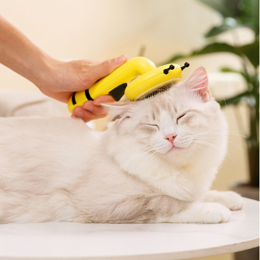 #PT1005 Cute Bee Pet hair brush Hair Remover Cat dog Comb One Button Washing