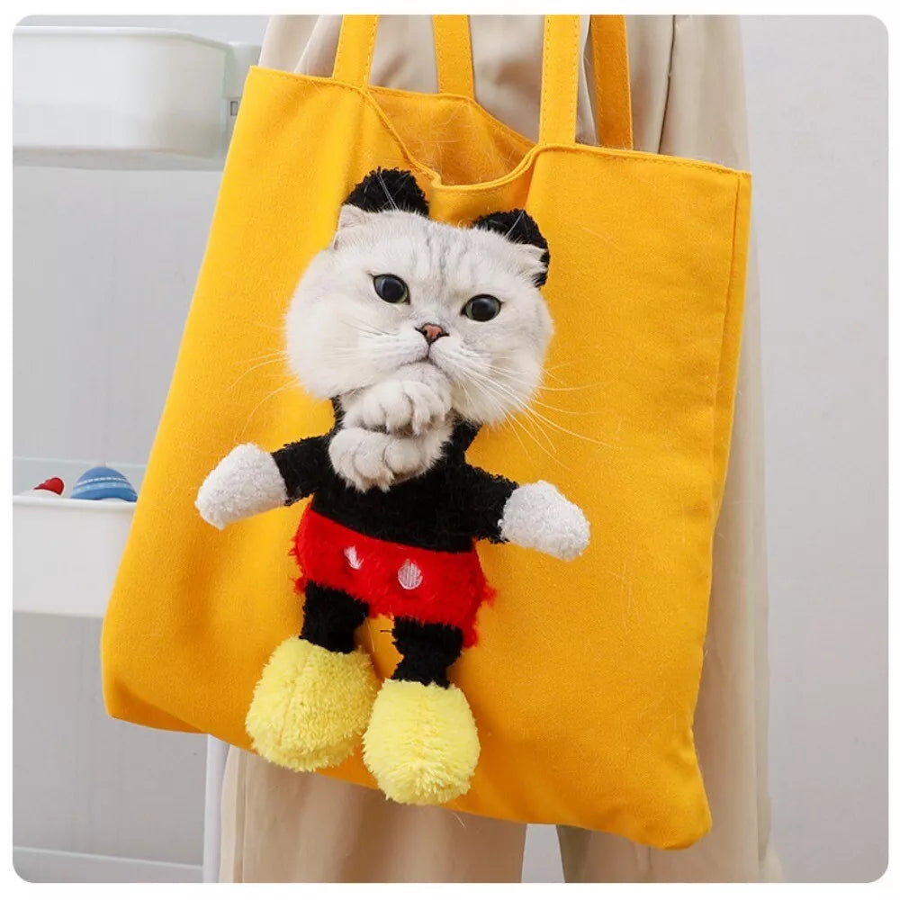 #PT1004 Cat Dog Carrier Bag One Shoulder Canvas Tote Outdoor Transport Bag