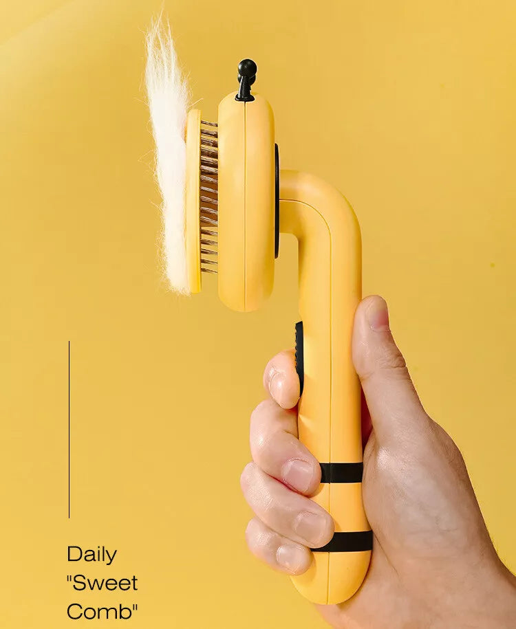 #PT1005 Cute Bee Pet hair brush Hair Remover Cat dog Comb One Button Washing