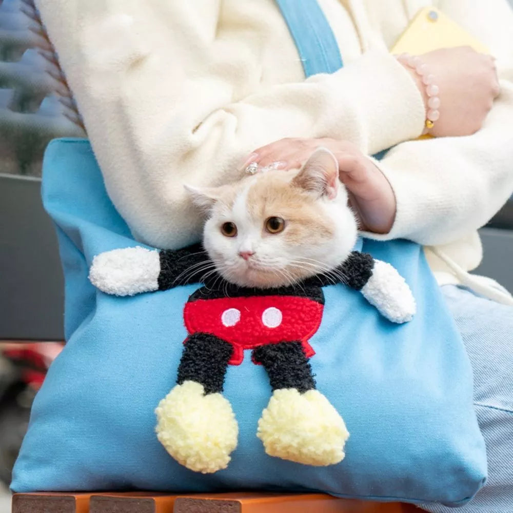 #PT1004 Cat Dog Carrier Bag One Shoulder Canvas Tote Outdoor Transport Bag