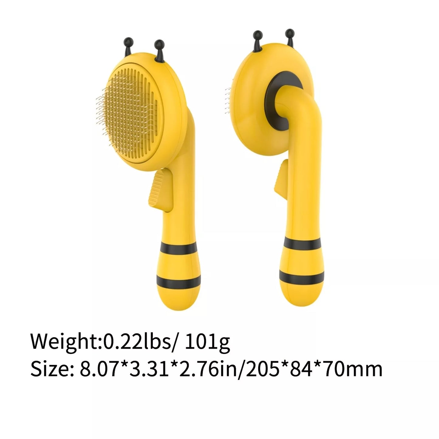 #PT1005 Cute Bee Pet hair brush Hair Remover Cat dog Comb One Button Washing