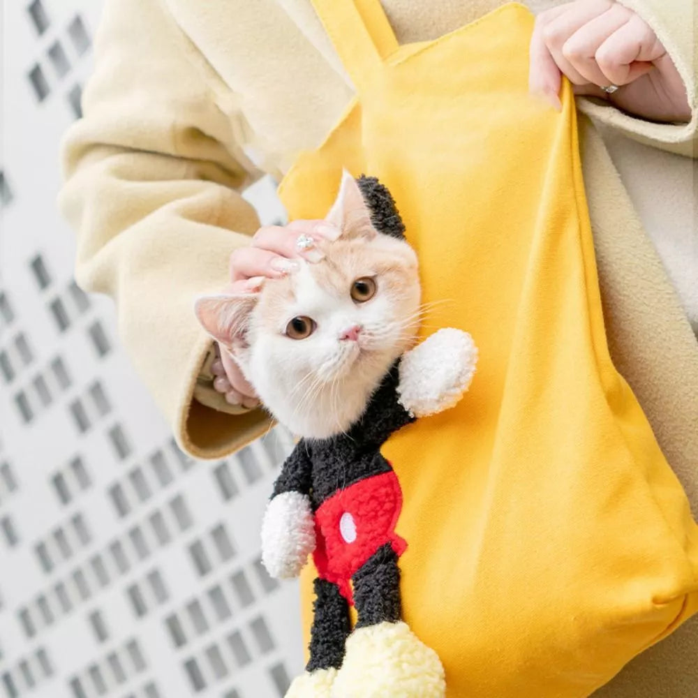 #PT1004 Cat Dog Carrier Bag One Shoulder Canvas Tote Outdoor Transport Bag