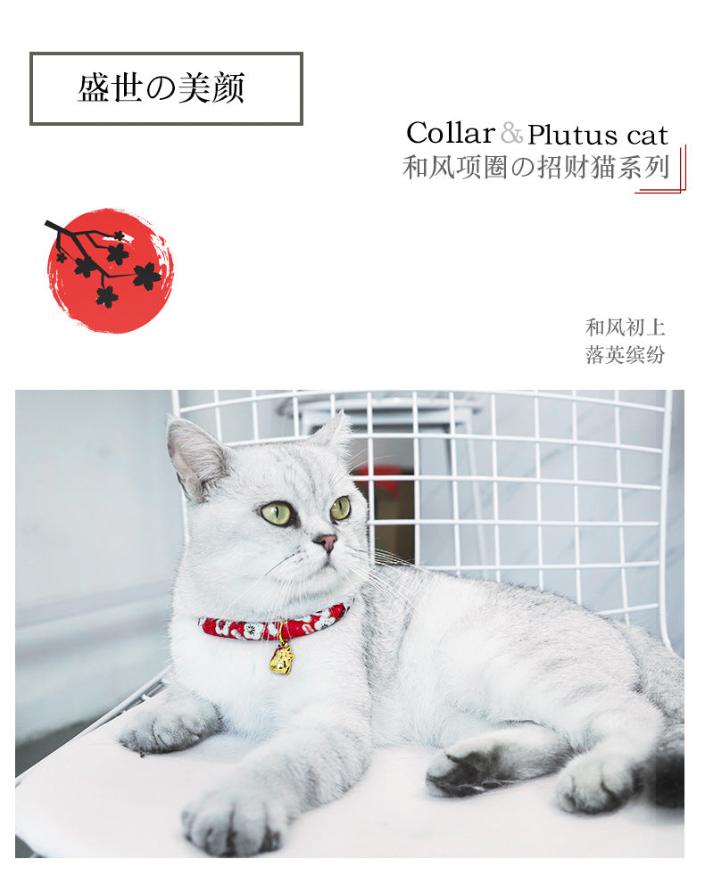 #PT1002 3 pcs lot collar necklace for cat or  dog pet supply maneki janpanese style