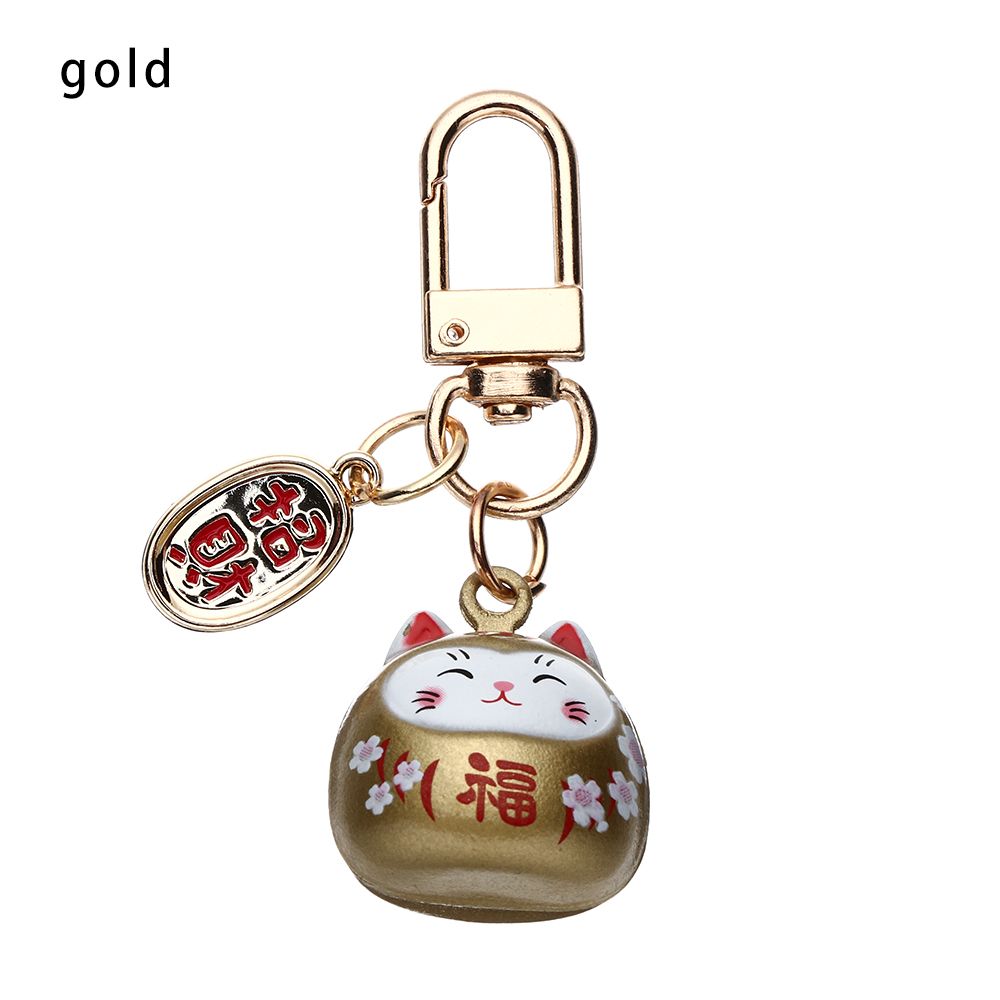 #205 3 PC lot high quality Copper Japanese Cute Lucky Cat Keychains  Key Chains handBag Charm Ornaments Pendant Keyring