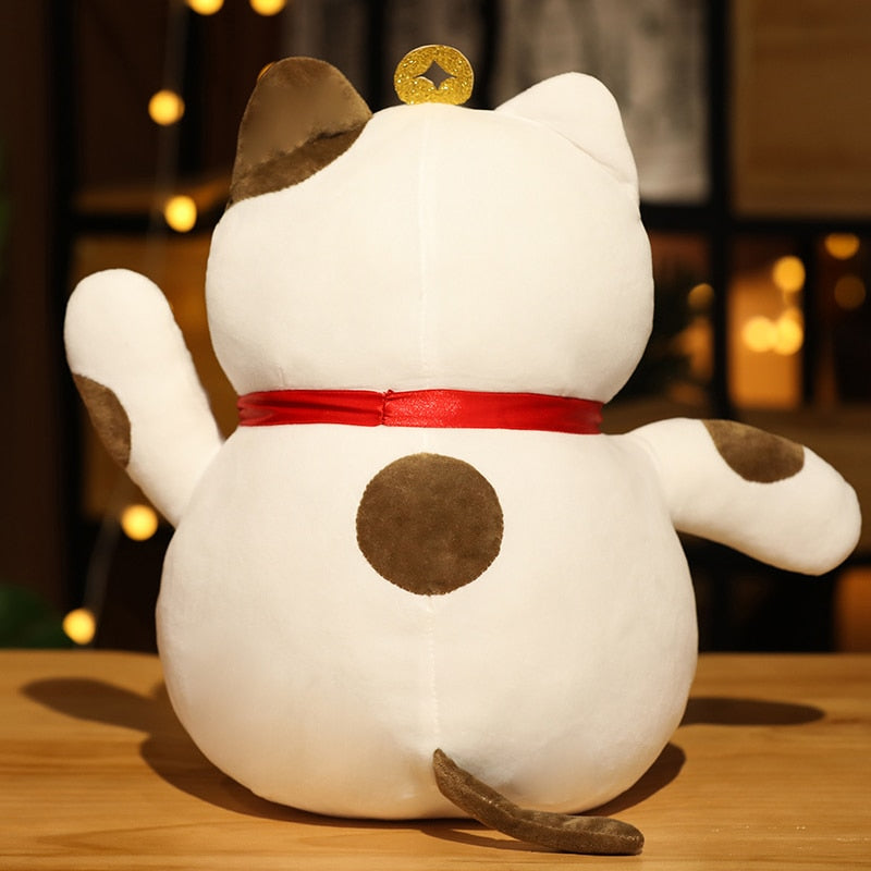 35cm Fortune Cat Plush Toys Stuffed Soft animal Plush Pillow Creative Bell Lucky Cat Gifts Doll