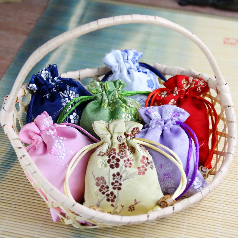 #400 10 pcs lot Embroidery gift bag jewerly bag packing back blank sachet bag