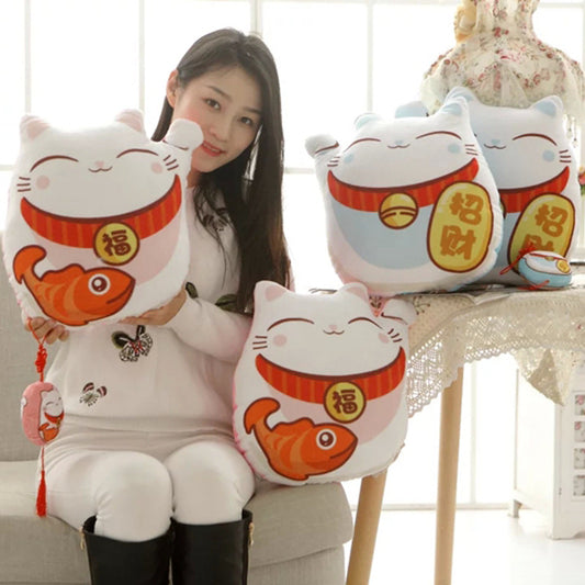 #403 traditonal fortune cat cushion waist pillow kawaii cute soft stuffed plush toys best gift baby gift for office 40 cm