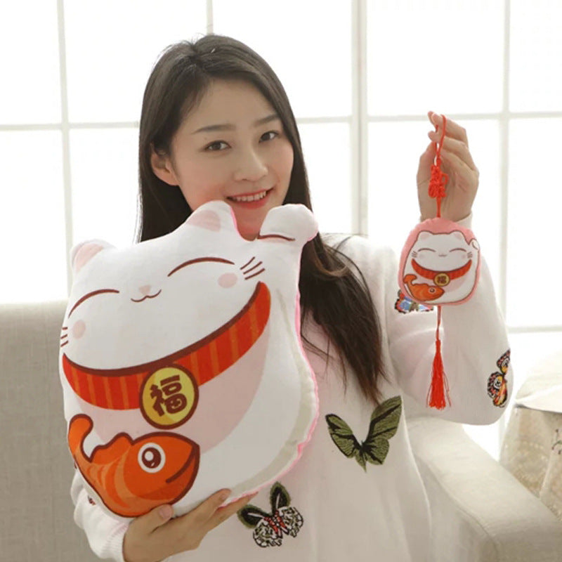 #403 traditonal fortune cat cushion waist pillow kawaii cute soft stuffed plush toys best gift baby gift for office 40 cm