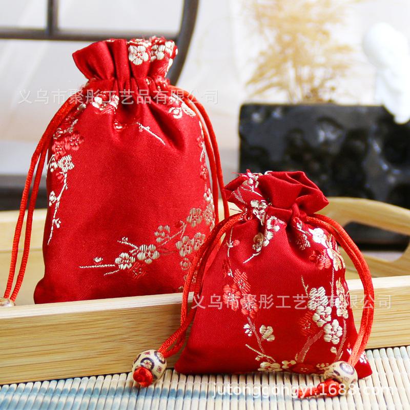 #400 10 pcs lot Embroidery gift bag jewerly bag packing back blank sachet bag