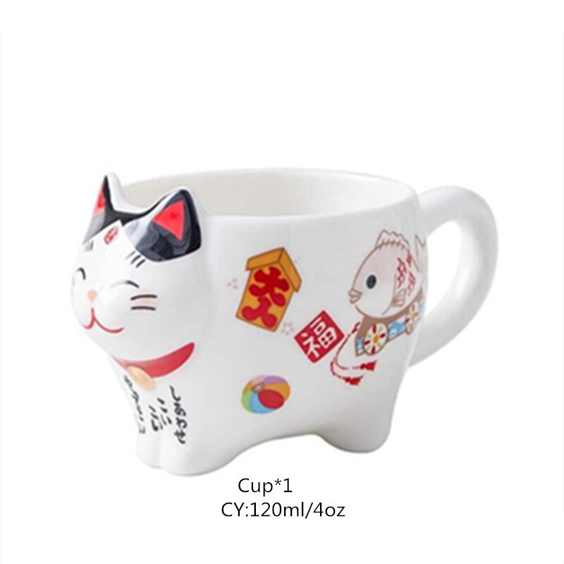 #HD1023 Cute Lucky Cat Porcelain Tea Set Creative Maneki Neko Ceramic Tea Cup Pot With Strainer Lovely Plutus Cat Fortune cat Teapot no