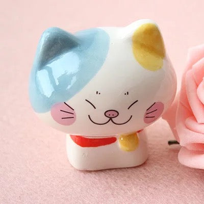 #143 happy cat china ceramic  desk deco.cute lucky cat home deco figurine handicrafts gift