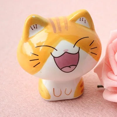 #143 happy cat china ceramic  desk deco.cute lucky cat home deco figurine handicrafts gift