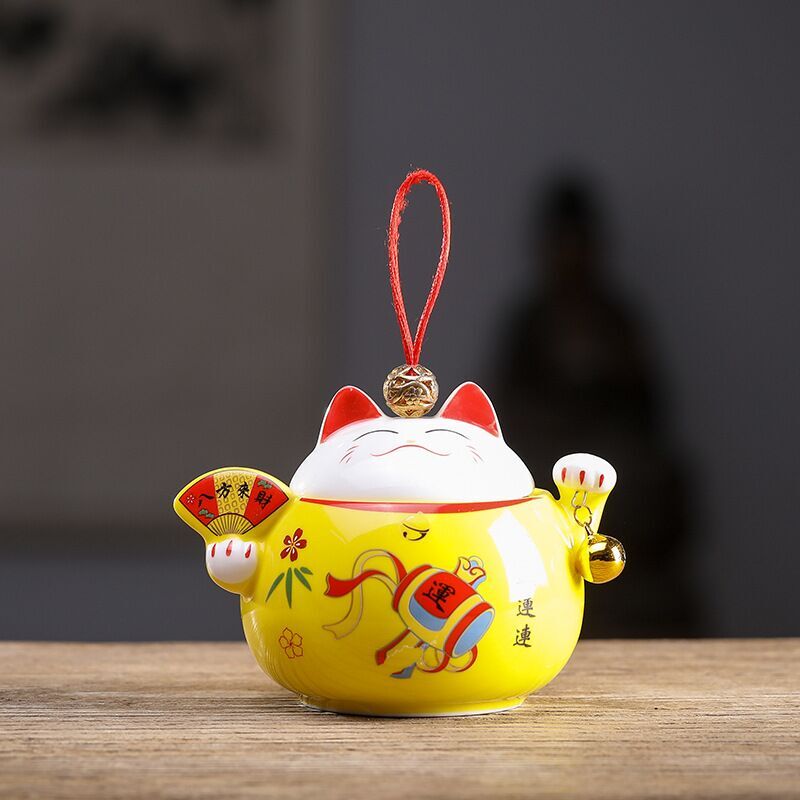 #HD1022 sugar bowl tea candy lucky cat porcelain porcelain tea canister chinese kea accessories