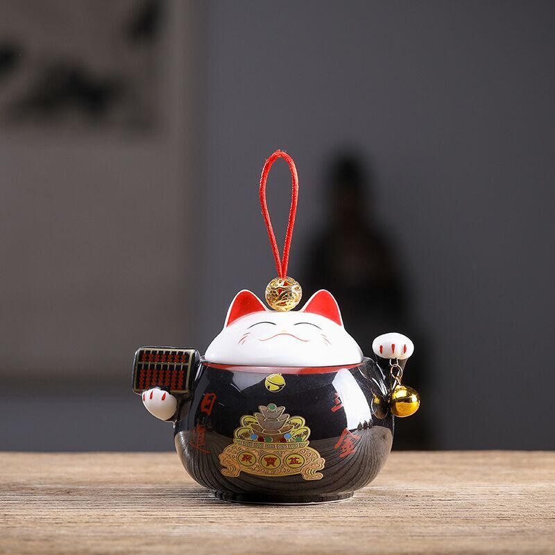 #HD1022 sugar bowl tea candy lucky cat porcelain porcelain tea canister chinese kea accessories