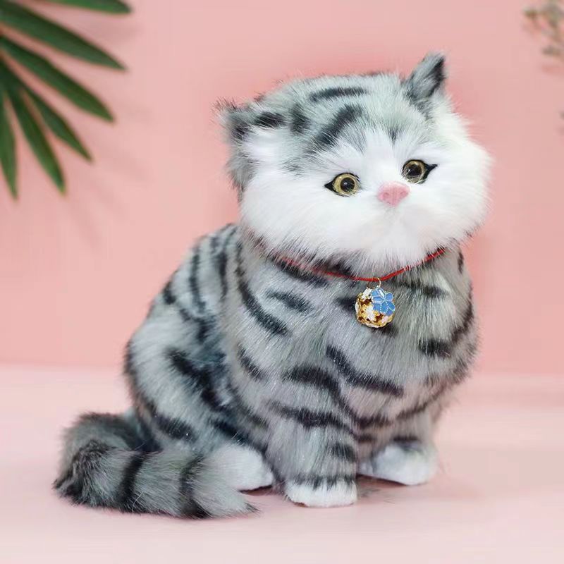 HA1006  simulation cat cute faux furs catmodel  home decoration ornaments gift