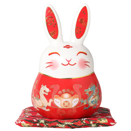 #160 Lucky Rabbit ceramic money bank cute gift mascot costume