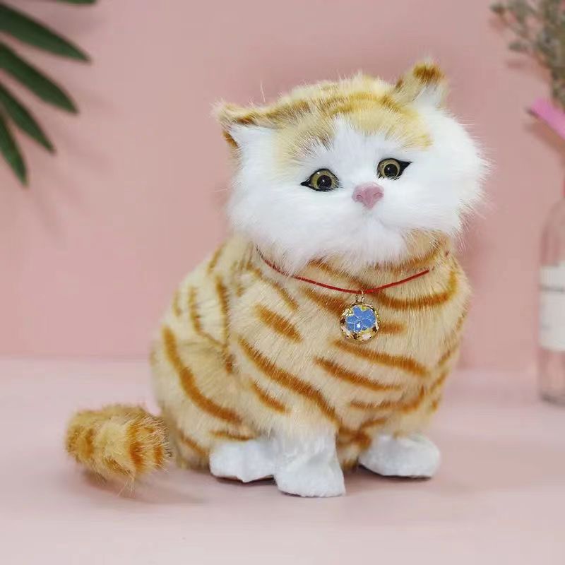 HA1006  simulation cat cute faux furs catmodel  home decoration ornaments gift